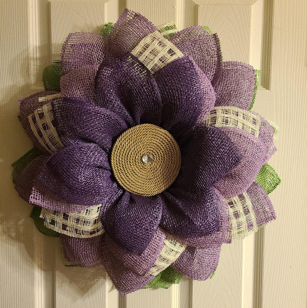 Handmade flower door wreath
